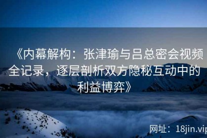 《内幕解构：张津瑜与吕总密会视频全记录，逐层剖析双方隐秘互动中的利益博弈》
