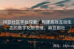 麻豆社区平台探索：构建高效互动生态的数字化新思维，麻豆剧社
