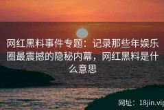 网红黑料事件专题：记录那些年娱乐圈最震撼的隐秘内幕，网红黑料是什么意思