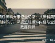 网红黑料大事记全记录：从黑料网到黑料不打，深度追踪爆料内幕与全网数据详解